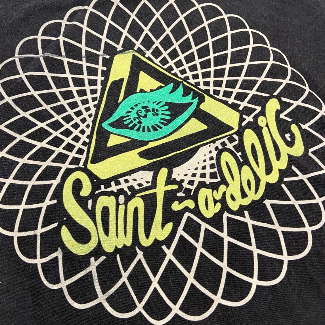 Meichao Saint Michael "we take your sin on the chin" MX6 washed and distressed short-sleeved T-shirt with digital white ink direct printing, breathable fabric and clear three-dimensional pattern. Fabric: Double yarn 240g Style number: S891 Size: S-M-L-XL Color: Washed black Price: P118